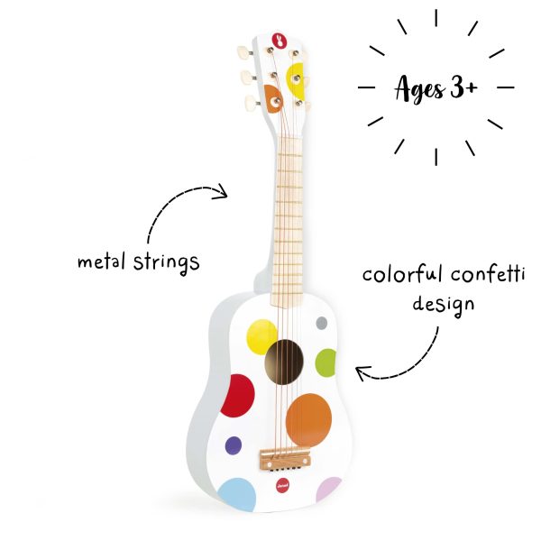 Gitara djecija Janod Confetti drvena bijela 3-8 art.J07598 (2/6)